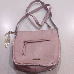 Jessica Simpson Misha Pink Studded Crossbody Bag EUC